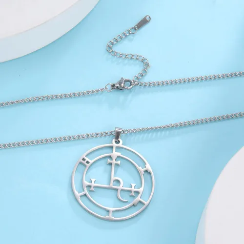 Vista 4 de EUEAVAN Sigil of Lilith Collar para mujeres y hombres Hécate gótico Lilith Diosa Sigil colgante Lucifer Signo mitología pagana joyería regalo