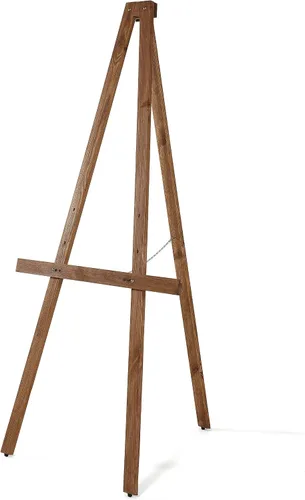 Vista 2 de M&T Displays Caballete de arte rústico de madera oscura, soporte de altura ajustable, trípode de madera para dibujo, pintura, soporte de lienzo
