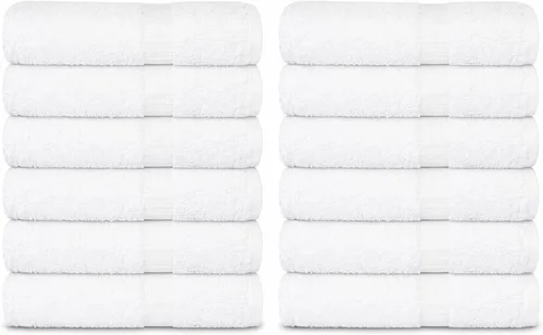 Vista 37 de GOLD TEXTILES Juego de 24 toallas de baño negras de alta absorción, multiusos, secado rápido, para piscina, gimnasio, hotel, spa
