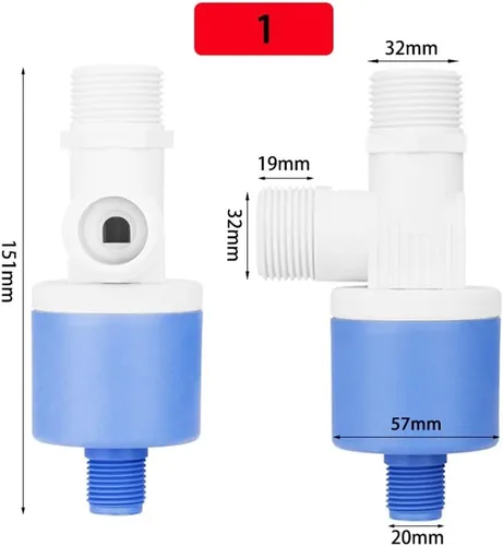Vista 2 de 1pcs Automatic Floating Ball Valve for Water Level Control - 1/2'', 3/4'', 1'' Thread Size, High Efficiency, Non-Toxic(1Inch)