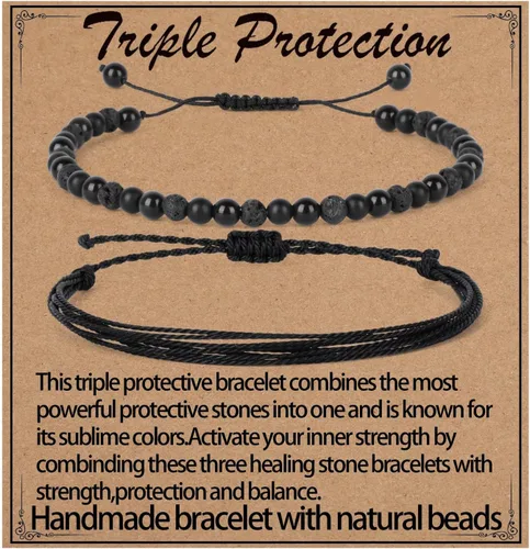 Vista 58 de LPBeads Pulsera de piedra natural hecha a mano de tamaño ajustable