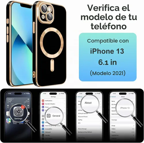 Vista 7 de Dinick Funda diseñada para iPhone 13 con magnética [cubierta de cámara integrada] compatible con MagSafe suave TPU con purpurina, antiarañazos