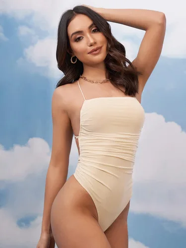 Vista 6 de Verdusa Women's Crisscross Tie Backless Mesh Cami Bodysuit Top