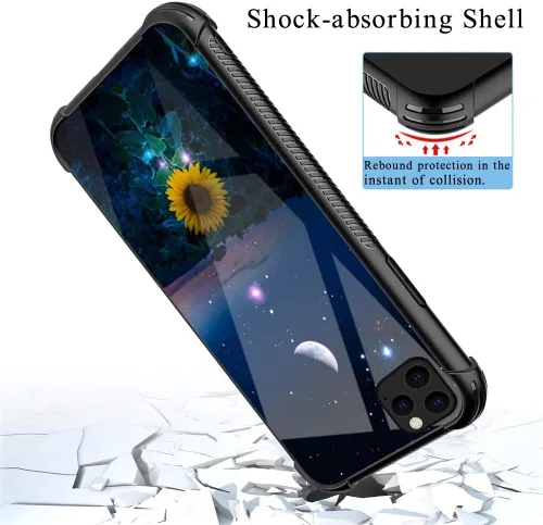 Vista 2 de ZHEGAILIAN Funda compatible con iPhone 11 Pro Max, funda protectora antideslizante de poliuretano termoplástico suave con cuatro esquinas reforzadas