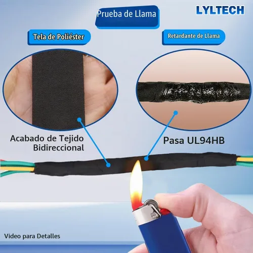 Vista 4 de Cinta eléctrica Lyltech color negro de 66 pies x 3/4 pulgadas x 0.07 milésimas de pulgada, y 600 voltios con certificación UL/CSA. Impermeable