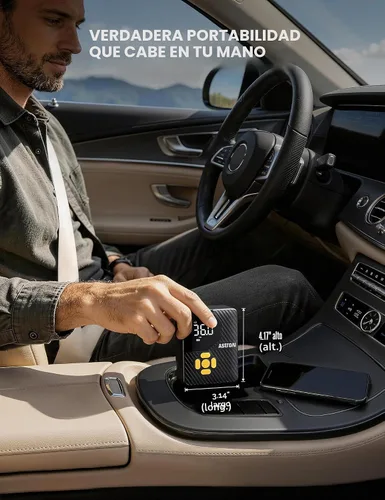 Vista 4 de AstroAI L7 Mini Inflador de Neumáticos Compresor de Aire Portátil, 150 PSI Bomba de Aire Inalámbrica para Neumáticos de Coche con Luces LED