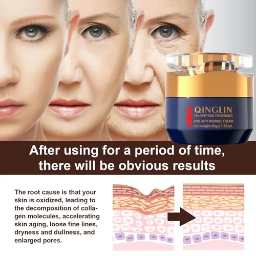 Vista 3 de Qinglin Crema facial, crema para arrugas, crema para eliminar arrugas, polipéptido tensante y crema antiarrugas para mujeres y hombres (2)