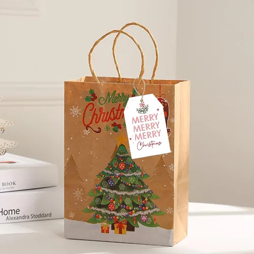 Vista 7 de Etiquetas de regalo de Navidad de Anwyll con cuerda - 50 piezas etiquetas de arco rosa feliz feliz feliz Navidad para regalos etiqueta de regalo