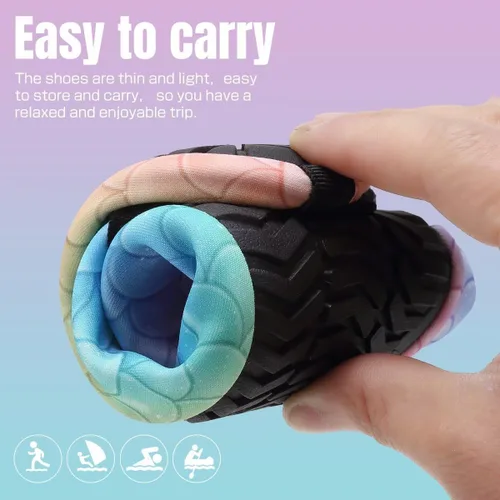 Vista 5 de Yalox - Calzado acuático, de secado rápido, sensación de pies descalzos, para mujer y hombre calcetines acuáticos para exteriores, playa, nadar