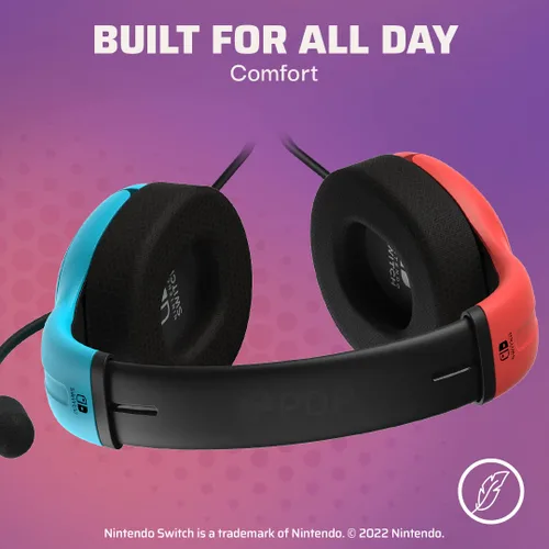 Vista 3 de PDP Gaming LVL40 Stereo Headset with Mic for Nintendo Switch - PC iPad Mac Laptop Compatible - Noise Cancelling Microphone Lightweight Soft Comfort