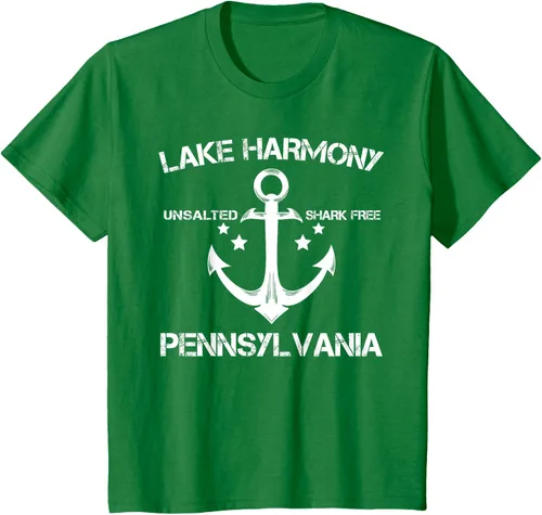 Vista 50 de Playera divertida de Lago Harmony Pennsylvania para acampada o pesca Negro