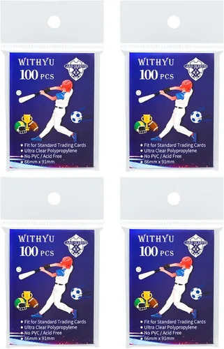 Vista 10 de 100 piezas de fundas blandas para tarjetas de intercambio, fundas de carga superior para tarjetas estándar de 2.5" X 3.5", protector de tarjeta
