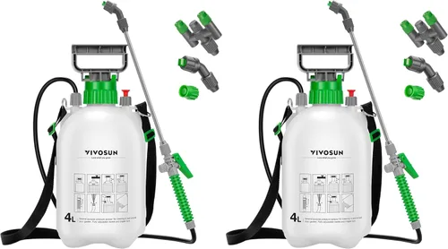 Vista 10 de VIVOSUN Pulverizador de bomba de 1 galón/4L, rociador de agua de jardín para plantas, malezas y cuidado del césped, con 3 boquillas, manguera de 50