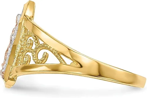 Vista 3 de ICE CARATS Anillo de oro blanco de dos tonos de 14k para mujer, joyería fina religiosa para ella, regalos para ella, Oro