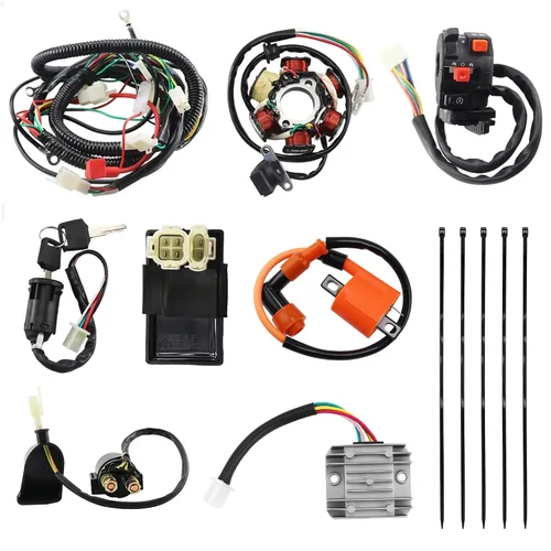 Vista 10 de PRO BAT GY6 150cc Arnés Completo de Cableado Eléctrico con Funda Impermeable CDI Magneto Estator para ATV Quad Go Kart Buggy Scooter Ciclomotor