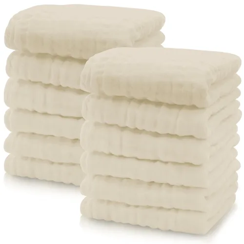 Vista 41 de Cute Castle Paquete de 24 paños de muselina para bebé, 100% algodón, ultra absorbentes, grandes, 20 x 10 pulgadas, trapos de leche súper Aguamarina
