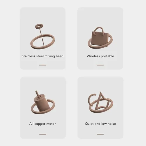 Vista 5 de Espumador de leche eléctrico de mano para café, batidor de leche automático de mano para agitar, bar, cocina, bebida, capuchino, latte, matcha