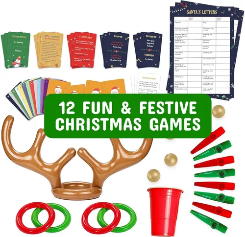 Vista 6 de Gutter Games 12 juegos de Navidad - Paquete de noche de juegos familiares para niños y adolescentes - Divertidos juegos de fiesta de Navidad