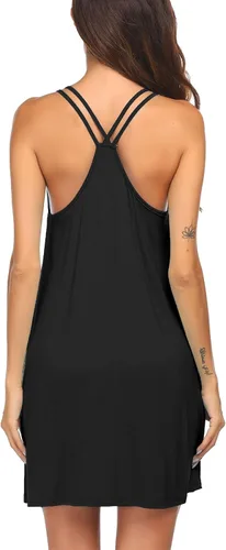 Vista 4 de Ekouaer - Camisón sin mangas para mujer con cuello en V