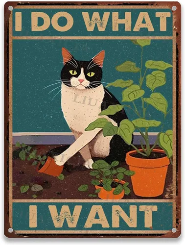 Vista 12 de Letrero de hojalata con texto en inglés "I Do What I Want For Kitchen Bar Garage Decor 8.00"x12.00