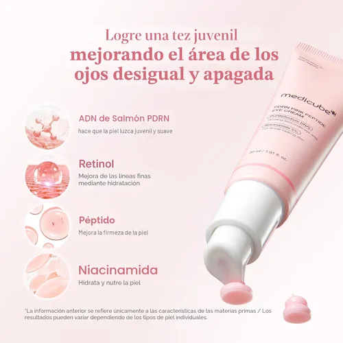 Vista 2 de medicube PDRN Peptide Serum Duo para rostro y ojos: suero de ojos con péptido PDRN y suero facial de ADN de salmón para piel radiante y regordeta