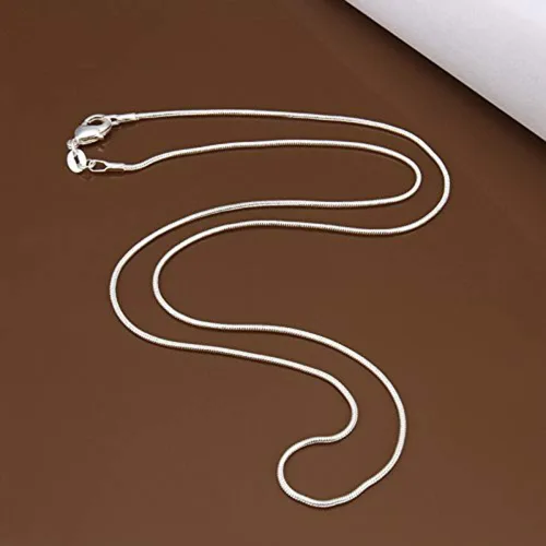Vista 6 de Fashion - Cadena de plata de ley 925 (0.039 in, cadena de serpiente)
