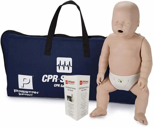 Vista 5 de CPR Savers Prestan - Maniquí profesional de entrenamiento de RCP con monitor de retroalimentación AHA 2019 y protectores faciales