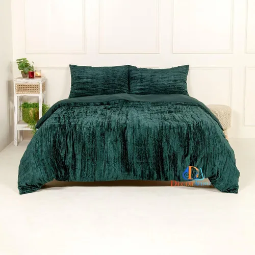 Vista 3 de Funda de edredón de terciopelo aplastado ultra lujosa, ropa de cama bohemia de UO edredón de ropa de cama de mujer, juego de edredón de 3 piezas