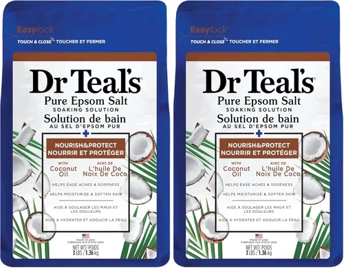 Vista 11 de Dr. Teal - Sal pura de Epsom remojada, nutre y protege con aceite de coco, 3 libras (el embalaje puede variar)