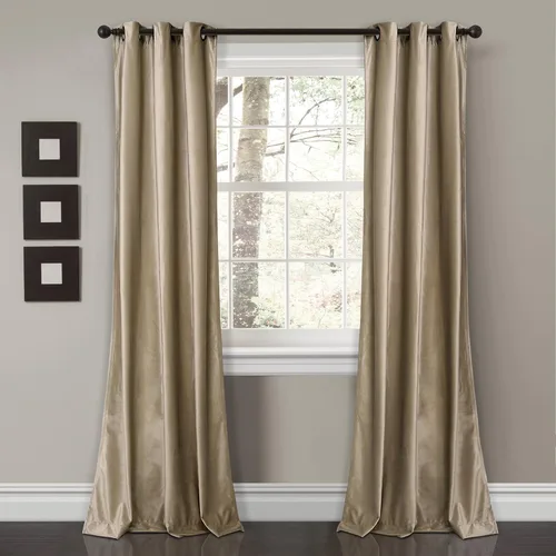 Vista 16 de Lush Decor Prima Velvet - Par de paneles de cortinas de ventana de terciopelo sólido con filtro de luz, 38" de ancho x 84" de largo, negro