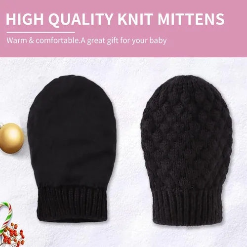 Vista 64 de Guantes de punto para bebés, niños y niñas, guantes de invierno para recién nacidos, guantes de 0 a 3 años