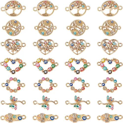 Vista 16 de Craftdady Enlaces de conector de encanto de metal esmaltado para la fabricación de artesanías de joyería