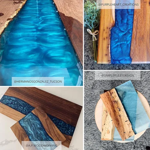 Vista 4 de MEYSPRING Paquete de polvo de mica azul – 5.29 oz – 3 tonos de azul para degradados de arte epoxi oceánico – pigmentos de resina