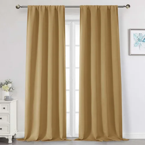 Vista 159 de Cortinas opacas para dormitorio, sala de estar, juego de 2 paneles de 54 pulgadas de largo, cortinas de oscurecimiento de habitación con aislamiento