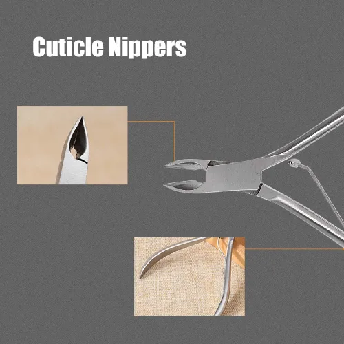 Vista 2 de Dioche Cortador de cutículas, cortador de cutículas, pinzas de cutícula, de acero inoxidable, para piel muerta, tijeras para pedicura, manicura