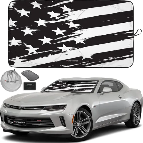 Vista 55 de Parasol de Parabrisas de Una Pieza - Parasol Cromado Líquido Plegable para Ventana Delantera de Auto para Carros SUV Camión - Protector Visor