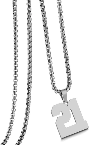 Vista 37 de Collar de Número Dorado para Hombre, Cadena de Acero Inoxidable con Colgante de Número para Atletas, Joyería Deportiva Personalizada para Niños