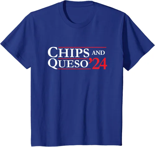 Vista 12 de Novedad 2024 Campaña electoral '24 Chips and Queso T-Shirt, Azul / Patchwork, S Azul Marino