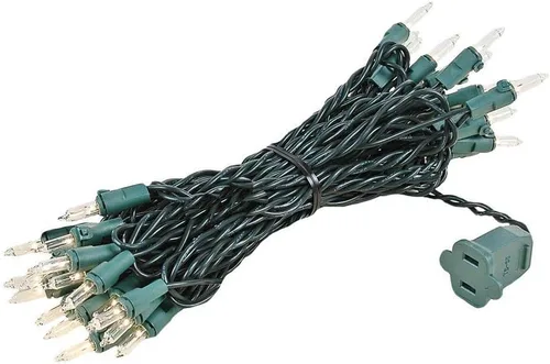 Vista 7 de Novelty Lights Cadena de luces mini transparentes de 13.5 pies con 35 bombillas en cable verde, luces incandescentes de hadas no conectables