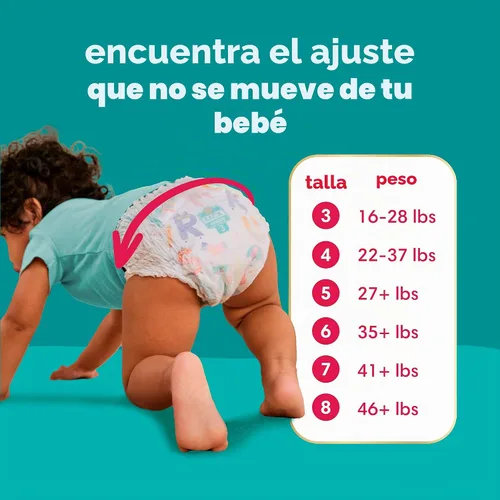 Vista 4 de Pampers Cruisers 360 Pañales - Talla 3, 26 unidades, pañales desechables para bebé, ajuste sin huecos