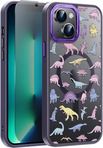 Vista 49 de Goodon para iPhone 15 Pro Max con protector de pantalla de privacidad, compatible con Magsafe, funda translúcida mate a prueba de golpes - Linda