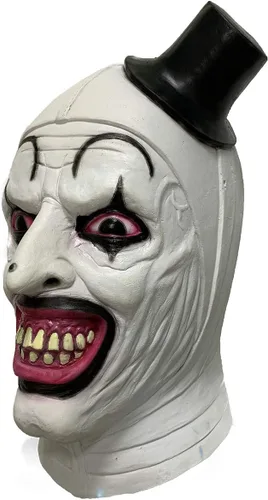 Vista 5 de Terrifier - Máscara de látex de payaso para cosplay, disfraz de fiesta horrible de Halloween, Multicolorido