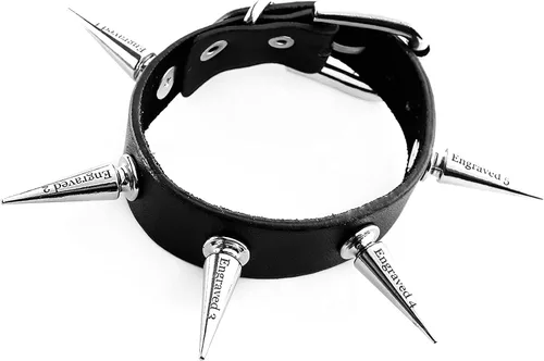 Vista 5 de MILAKOO Pulsera de piel sintética estilo punk con remaches acentuados