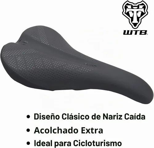 Vista 2 de WTB Pure Mountain Bike Seat (Saddle) - Thick All-Day Comfort Padding (2 Rail Options)