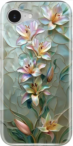 Vista 102 de LUMARKE Funda para iPhone 14/iPhone 13, lindo Y2K floral, carga inalámbrica Mosaico Tortuga Shell