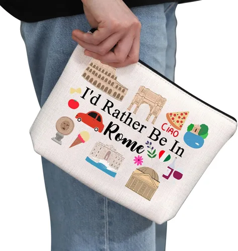 Vista 2 de G2TUP Rome Travel Gift Rome Makeup Bag Rome Journey Cosmetic Bag Rome Trip Souvenir Gift Roma amante regalo Rome camping regalo, Roma MB