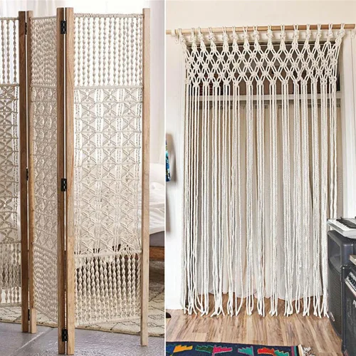 Vista 6 de Cuerda de macramé de algodón natural de 0.039 in x 328.1 ft, cuerda de algodón de una hebra gruesa de hilo de macramé para colgar plantas, colgar
