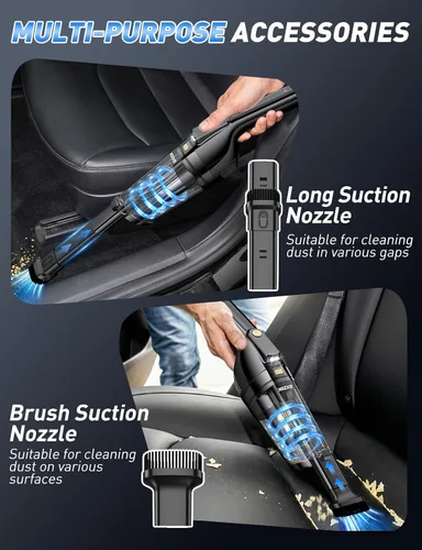Vista 3 de Gxzsk Handheld Vacuum Cordless, Rechargeable Car Vacuum, Hand Vacuum