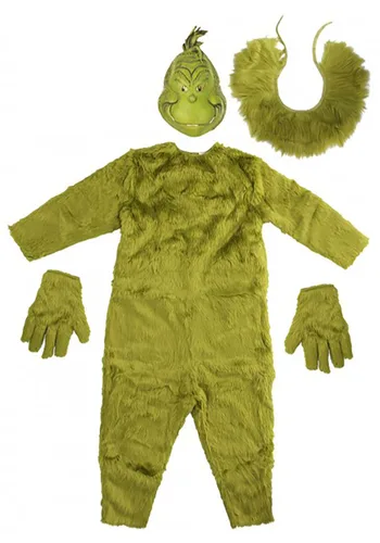Vista 2 de Enterizo Deluxe de Hombre The Grinch con Máscara de Látex Multicolor