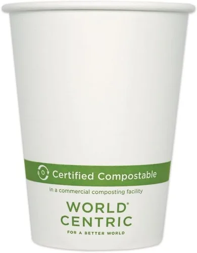 Vista 8 de World Centric - Vasos de papel 100% compostables, hechos de papel certificado FSC, forro biológico a base de plantas, para bebidas calientes